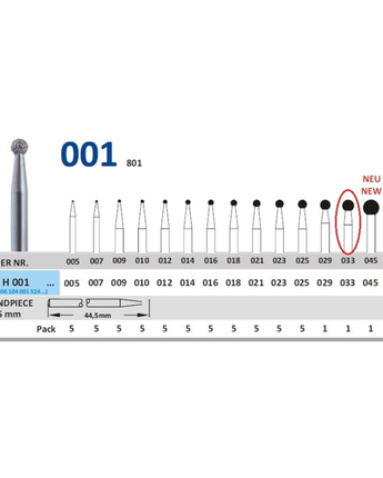 Horico Diamant HP Rundborr, 1st H 001 - 033