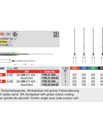 Edenta Root filler 178S 25mm RA , med säkerhetsspiral