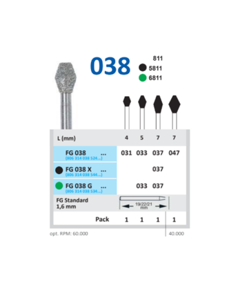 Horico Diamantfräs FG 038