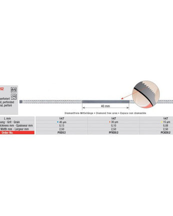 Edenta Diamantstrips Perf. m/taggar 2,5 mm, 15my, gul