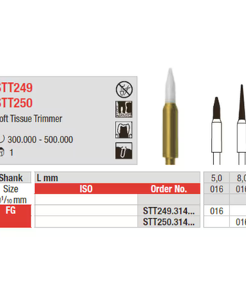 Edenta Soft Tissue trimmer 016 8mm FG STT250