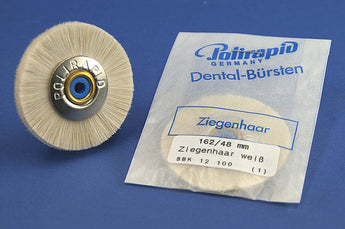 Polirapid Borste gethår, vit, metall/plastcenter 48mm - 162/48